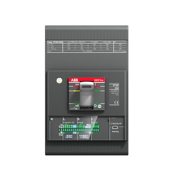 Abb Molded Case Circuit Breaker, XT4N Series, 250A, 3 Pole, 600V AC, 65kA XT4NU3250EFF000XXX - main